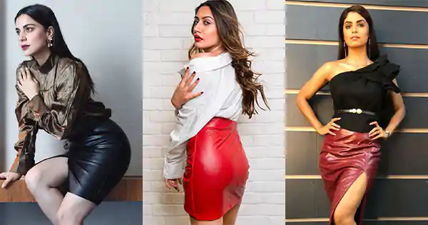 10 Indian TV actresses in latex or leather skirts raising the heat in style.