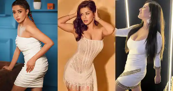 indian tv actress white short bodycon dress