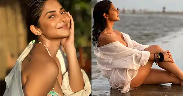 Jennifer Winget flaunts her sexy legs in a white shirt while enjoying some beach time.