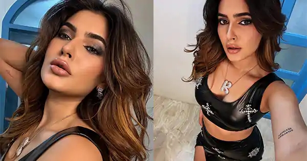 Karishma Sharma in black latex top with mini-skirt made fans crazy.