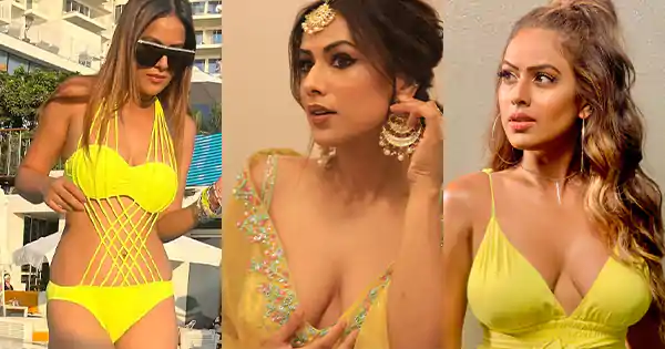 Nia Sharma in yellow bikini, dresses and sarees wowed fans – see all hot looks.