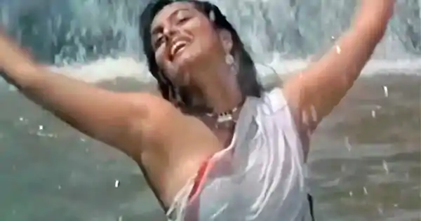 Bigg Boss 18 contestant, Shilpa Shirodkar, in wet saree set screens on fire – watch old video.