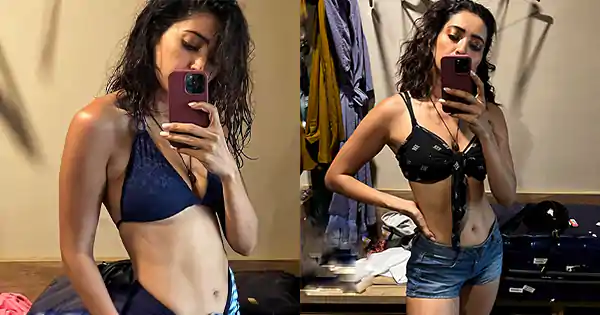 Asha Negi hot selfies in bikini top and shorts raises the temperature.