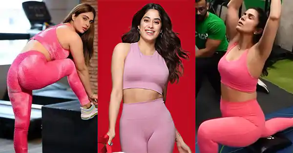 indian actresses pink yoga pants leggings