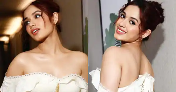 jannat zubair short white dress off shoulder