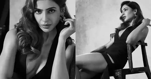 Samantha Ruth Prabhu in risky high slit dress with deep neckline – Citadel Honey Bunny actress.