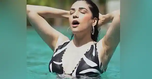 Anjum Fakih in wet black bikini is too hot to handle – watch video of Kundali Bhagya actress.