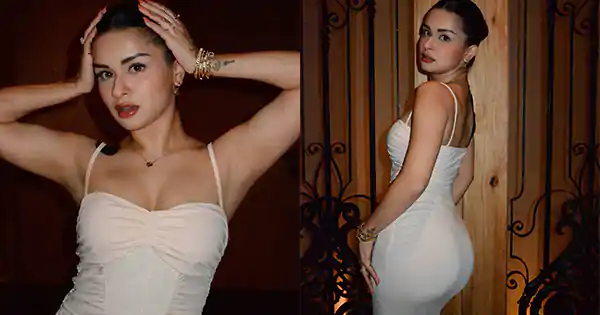 avneet kaur white bodycon dress booty curvy sexy body