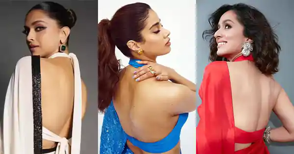 9 Bollywood actresses in halter neck blouses flaunting sexy back.