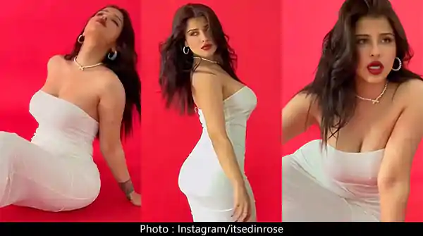 Bigg Boss 18 ex-contestant, Edin Rose, in white bodycon dress flaunted her fine curves – watch video.