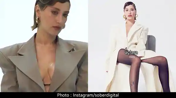 hazal kaya stylish look sober magazine sexy legs cleavage