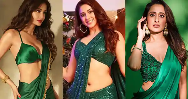 Sexy Christmas! 11 Indian actresses in green sarees looking too hot to handle.