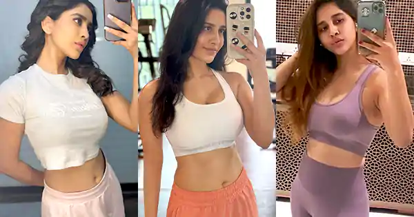 11 Nabha Natesh selfies in gym outfits, sarees and dresses.