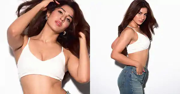 Neha Khan in tiny white top with jeans raises the mercury.