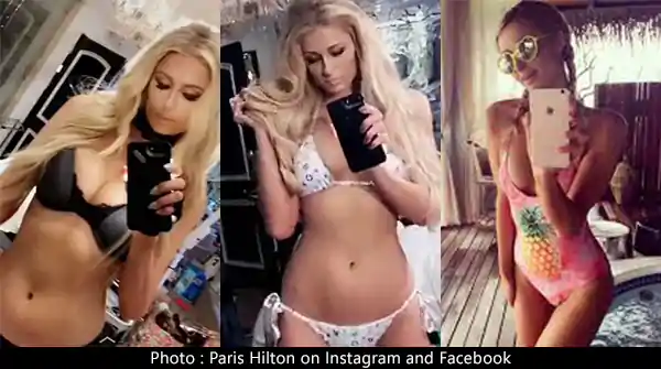 Paris Hilton bikini selfies which set social media on fire.