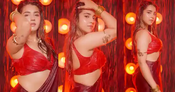 Roshni Walia in wet saree with backless blouse – new video sets social media on fire.