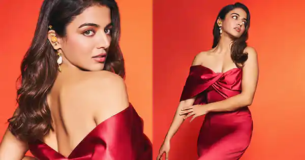 Wamiqa Gabbi in satin red off shoulder dress – Baby John actress oozed much oomph.