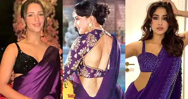 15 Bollywood actresses in purple sarees giving style tips to look stunning.