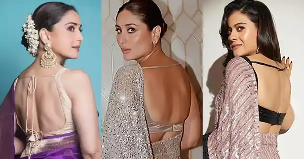 7 Hot Bollywood actresses over 40 flaunting their sexy back in backless blouses.