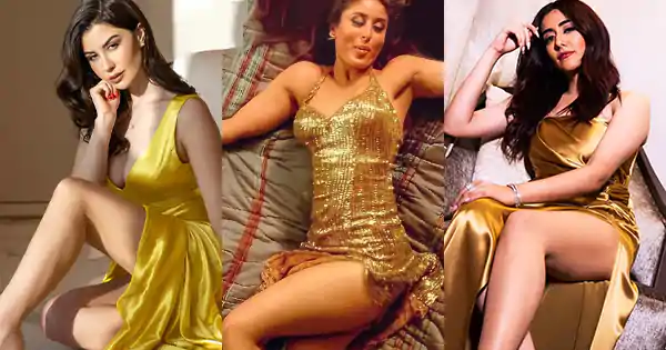 7 Indian celebrities sexy legs show in golden dresses.