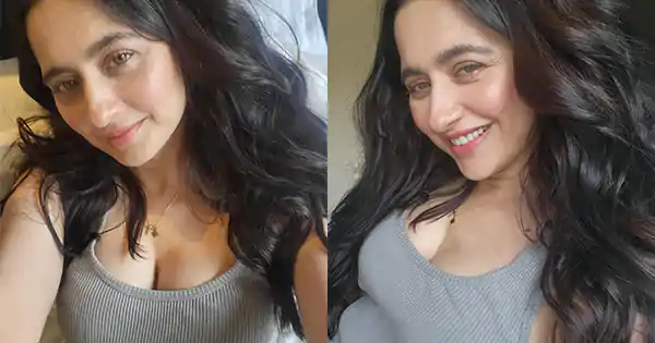 sanjeeda shaikh no make up heeramandi actress cleavage tank top