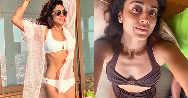 Shriya Saran flaunts her sexy toned figure in new bikini and swimsuit pics.