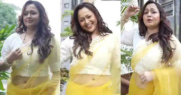 Sonalika Joshi aka Madhavi Bhabhi of TMKOC in yellow sheer saree dropped a video – fans say share more.