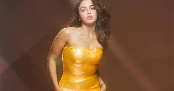 Wamiqa Gabbi in off shoulder golden dress oozed much oomph.