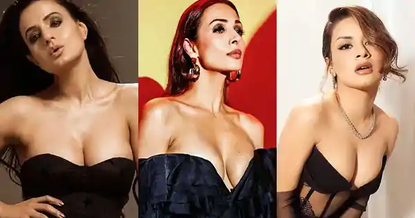 10 Indian actresses’ bold busty displays in black off shoulder dresses.