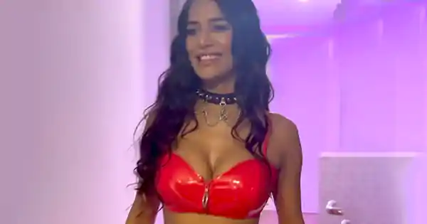 Poonam Pandey in latex red outfit for KINK looked too hot to handle.